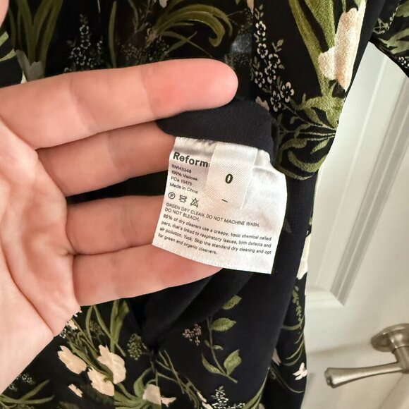 Reformation Lemongrass Jumpsuit Size 0 Color Black White Green - Picture 9 of 10